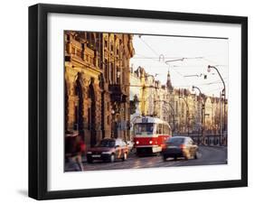 Tram, Prague, Czech Republic-Richard Nebesky-Framed Photographic Print