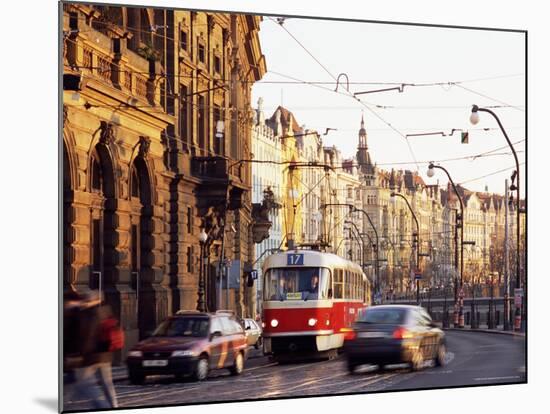 Tram, Prague, Czech Republic-Richard Nebesky-Mounted Photographic Print