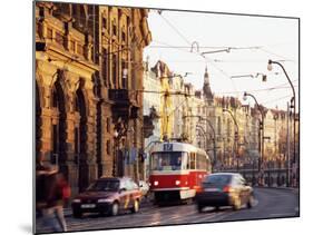 Tram, Prague, Czech Republic-Richard Nebesky-Mounted Photographic Print