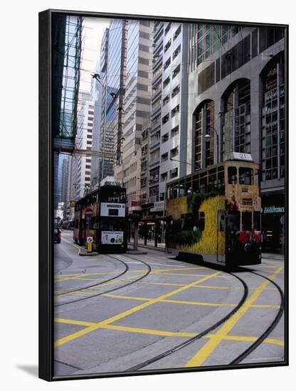 Tram, Sheung Wan, Hong Kong Island, Hong Kong, China-Amanda Hall-Framed Photographic Print