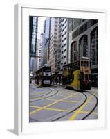 Tram, Sheung Wan, Hong Kong Island, Hong Kong, China-Amanda Hall-Framed Photographic Print