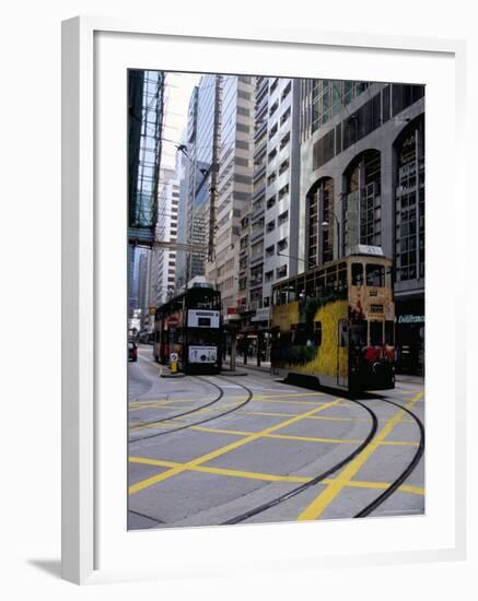 Tram, Sheung Wan, Hong Kong Island, Hong Kong, China-Amanda Hall-Framed Photographic Print