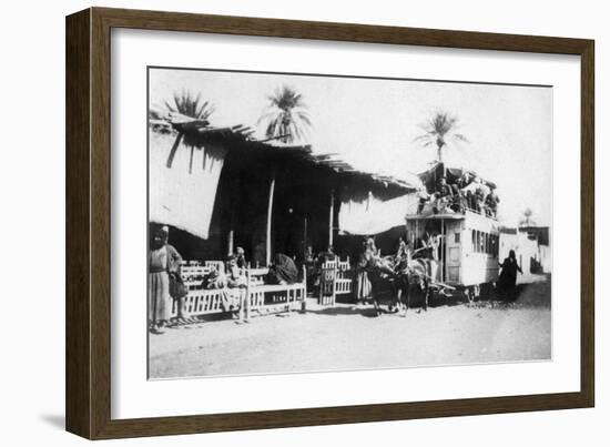 Tramcar, Kazimain Road, Baghdad, Iraq, 1917-1919-null-Framed Giclee Print