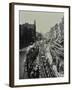 Tramline Being Laid in the Middle of the Road, Whitechapel High Street, London, 1929-null-Framed Premium Photographic Print