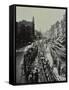 Tramline Being Laid in the Middle of the Road, Whitechapel High Street, London, 1929-null-Framed Stretched Canvas