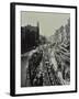 Tramline Being Laid in the Middle of the Road, Whitechapel High Street, London, 1929-null-Framed Photographic Print