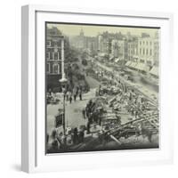 Tramlines Being Laid, Whitechapel High Street, London, 1929-null-Framed Photographic Print