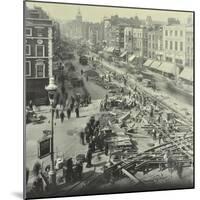 Tramlines Being Laid, Whitechapel High Street, London, 1929-null-Mounted Photographic Print