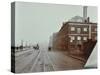 Tramlines on the Albert Embankment, Lambeth, London, 1909-null-Stretched Canvas