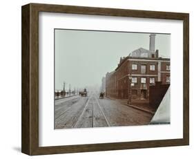 Tramlines on the Albert Embankment, Lambeth, London, 1909-null-Framed Photographic Print