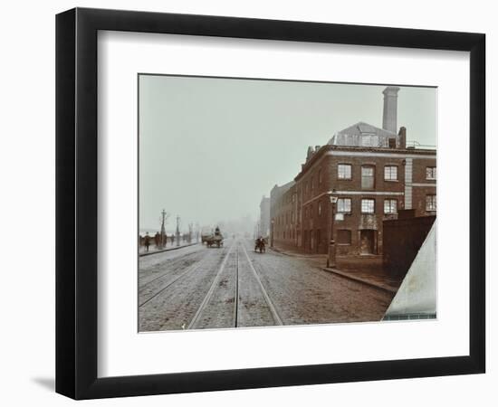 Tramlines on the Albert Embankment, Lambeth, London, 1909-null-Framed Photographic Print