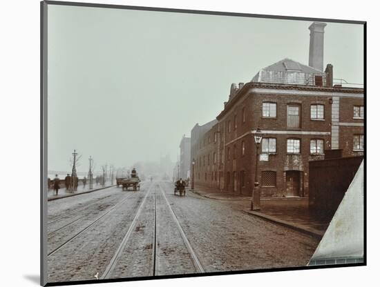 Tramlines on the Albert Embankment, Lambeth, London, 1909-null-Mounted Photographic Print