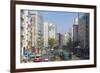 Trams and Traffic, Hiroshima, Hiroshima Prefecture, Japan-Ian Trower-Framed Photographic Print