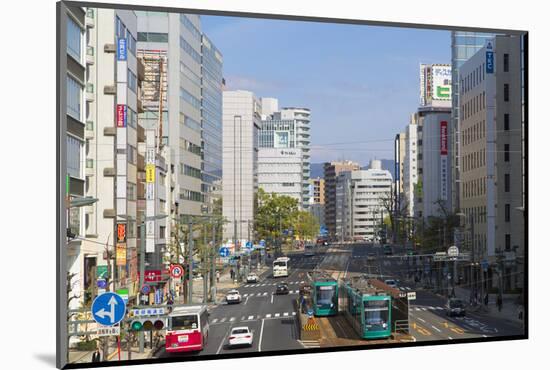 Trams and Traffic, Hiroshima, Hiroshima Prefecture, Japan-Ian Trower-Mounted Photographic Print