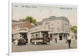 Trams at Finsbury Park London 'The Boy Stood on the Tramway Line the Driver Rang His Bell-null-Framed Photographic Print