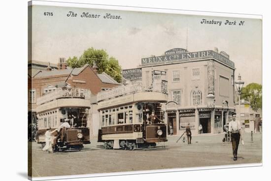 Trams at Finsbury Park London 'The Boy Stood on the Tramway Line the Driver Rang His Bell-null-Stretched Canvas