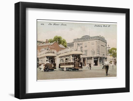 Trams at Finsbury Park London 'The Boy Stood on the Tramway Line the Driver Rang His Bell-null-Framed Photographic Print