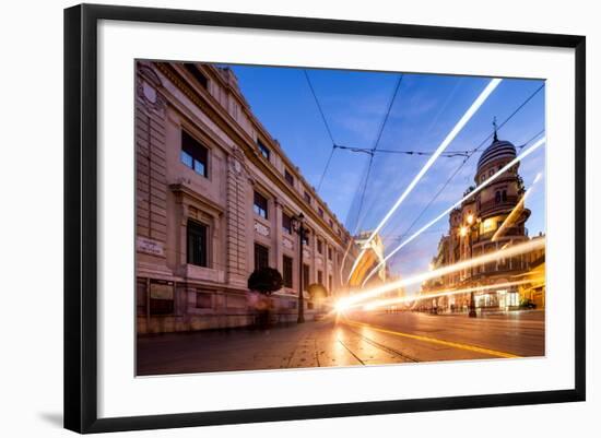 Trams in Seville-Felipe Rodriguez-Framed Photographic Print