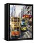 Trams in Wan Chai (Wanchai), Hong Kong, China-Charles Bowman-Framed Stretched Canvas