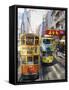 Trams in Wan Chai (Wanchai), Hong Kong, China-Charles Bowman-Framed Stretched Canvas