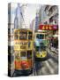 Trams in Wan Chai (Wanchai), Hong Kong, China-Charles Bowman-Stretched Canvas