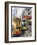 Trams in Wan Chai (Wanchai), Hong Kong, China-Charles Bowman-Framed Photographic Print