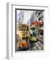 Trams in Wan Chai (Wanchai), Hong Kong, China-Charles Bowman-Framed Photographic Print