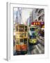 Trams in Wan Chai (Wanchai), Hong Kong, China-Charles Bowman-Framed Photographic Print