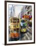 Trams in Wan Chai (Wanchai), Hong Kong, China-Charles Bowman-Framed Photographic Print