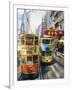 Trams in Wan Chai (Wanchai), Hong Kong, China-Charles Bowman-Framed Photographic Print