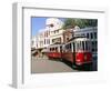 Trams on Istikal Cad, Beyoglu Quarter, Istanbul, Turkey-Bruno Morandi-Framed Photographic Print