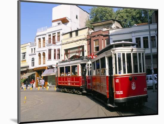Trams on Istikal Cad, Beyoglu Quarter, Istanbul, Turkey-Bruno Morandi-Mounted Photographic Print