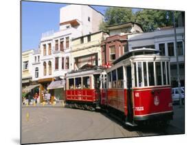 Trams on Istikal Cad, Beyoglu Quarter, Istanbul, Turkey-Bruno Morandi-Mounted Photographic Print