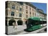 Trams Run Along Herrengasse, Stop at Hauptplatz in Main Street of Old Town, Graz, Styria, Austria-Ken Gillham-Stretched Canvas