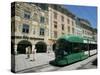 Trams Run Along Herrengasse, Stop at Hauptplatz in Main Street of Old Town, Graz, Styria, Austria-Ken Gillham-Stretched Canvas