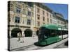 Trams Run Along Herrengasse, Stop at Hauptplatz in Main Street of Old Town, Graz, Styria, Austria-Ken Gillham-Stretched Canvas