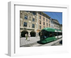 Trams Run Along Herrengasse, Stop at Hauptplatz in Main Street of Old Town, Graz, Styria, Austria-Ken Gillham-Framed Photographic Print