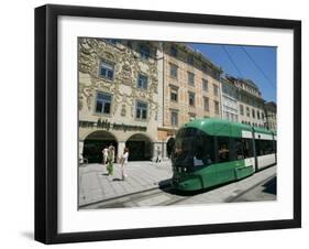 Trams Run Along Herrengasse, Stop at Hauptplatz in Main Street of Old Town, Graz, Styria, Austria-Ken Gillham-Framed Photographic Print