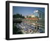 Trams Running Close to a Cafe on G Dimitrov Street in Sofia, Bulgaria, Europe-Richardson Rolf-Framed Photographic Print