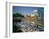 Trams Running Close to a Cafe on G Dimitrov Street in Sofia, Bulgaria, Europe-Richardson Rolf-Framed Photographic Print