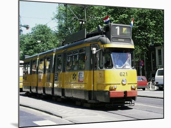 Trams Take Precedence Over All Traffic Except Cycles, Amsterdam, Holland-Michael Short-Mounted Photographic Print