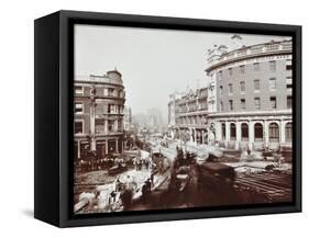 Tramway Electrification at the Junction of Goswell Road and Old Street, London, 1906-null-Framed Stretched Canvas