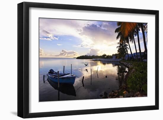 Tranguil Sunset in a Fishing Village-George Oze-Framed Photographic Print