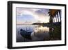 Tranguil Sunset in a Fishing Village-George Oze-Framed Photographic Print