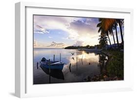 Tranguil Sunset in a Fishing Village-George Oze-Framed Photographic Print