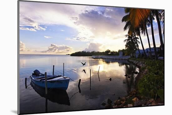 Tranguil Sunset in a Fishing Village-George Oze-Mounted Photographic Print