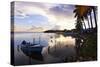 Tranguil Sunset in a Fishing Village-George Oze-Stretched Canvas