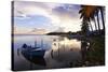 Tranguil Sunset in a Fishing Village-George Oze-Stretched Canvas