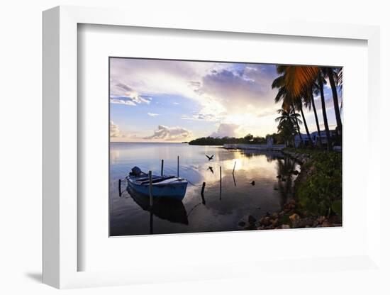 Tranguil Sunset in a Fishing Village-George Oze-Framed Photographic Print