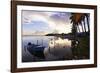 Tranguil Sunset in a Fishing Village-George Oze-Framed Photographic Print